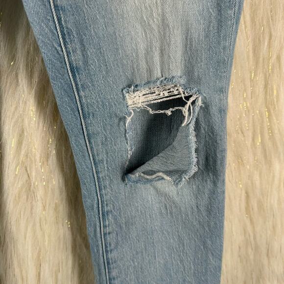 Madewell The High Rise Slim Crop Boyjean Ripped Edition Light Wash Distressed 26 - Picture 4 of 12